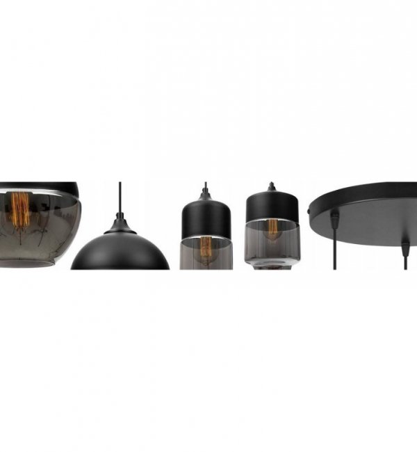 Nowoczesna Lampa z Metalu i Szkła o Trzech Źródłach Światła LIGHT HOME