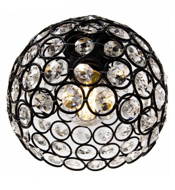 LAMPA SUFITOWA Z KRYSZTAŁKAMI CZARNA CRYSTAL HOME LIGHT HOME