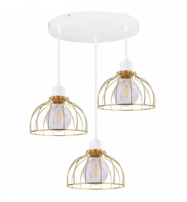 LAMPA WISZĄCA ZŁOTA DRUCIANA KOLORY MOBI 2175/3/OW HOME LIGHT HOME