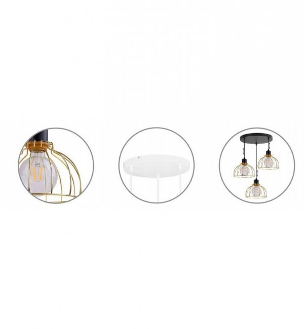 LAMPA WISZĄCA ZŁOTA DRUCIANA KOLORY MOBI 2175/3/OW HOME LIGHT HOME