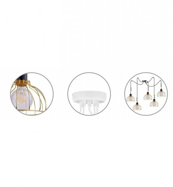Lampa wisząca ze szklanymi kloszami - SPIDER MOBI 2180/5 LIGHT HOME