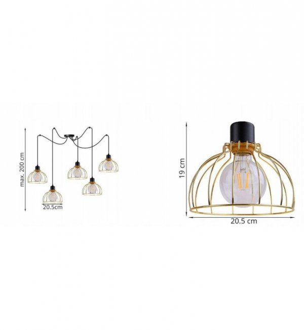 Lampa wisząca ze szklanymi kloszami - SPIDER MOBI 2180/5 LIGHT HOME