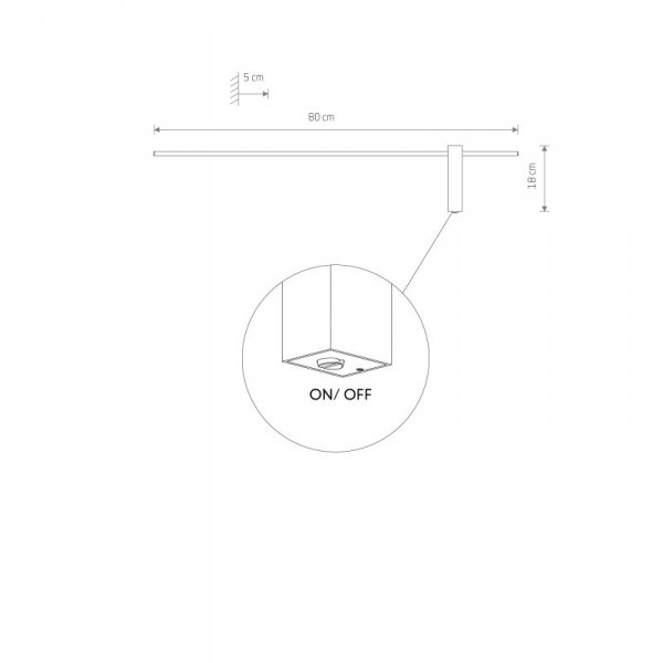NOWODVORSKI KINKIET MINIMALISTYCZNY CZARNY MOTIVE LED M