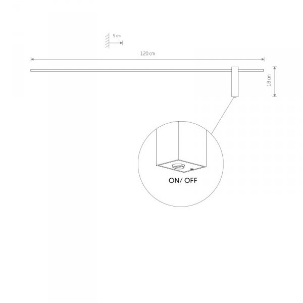 NOWODVORSKI KINKIET CZARNY MINIMALISTYCZNY MOTIVE LED L