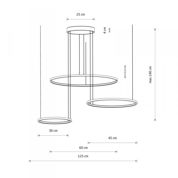 NOWODVORSKI CIRCOLO LED 10867 LAMPA WISZĄCA KOŁO RING OBRĘCZ CZARNY