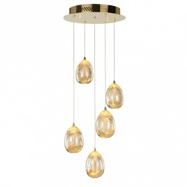 ITALUX HUELTO PND-22112132-5A-CHPN LAMPA WISZĄCA NOWOCZESNA SZKLANE KLOSZE LED DO JADALNI