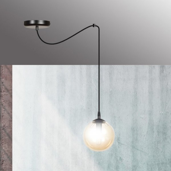 LAMPA WISZĄCA SPIDER PAJĄK KLOSZE SZKLANE KULE EMIBIG GIGI 1 BL MIODOWY