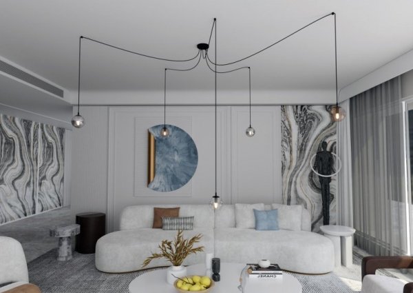 LAMPA WISZĄCA SPIDER PAJĄK KLOSZE SZKLANE KULE EMIBIG GIGI 5 BL MIX
