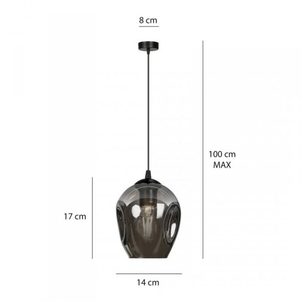 LAMPA WISZĄCA CZARNA NAD STÓŁ DO KUCHNI JADALNI SALONU EMIBIG ISTAR 1 BL GRAFIT