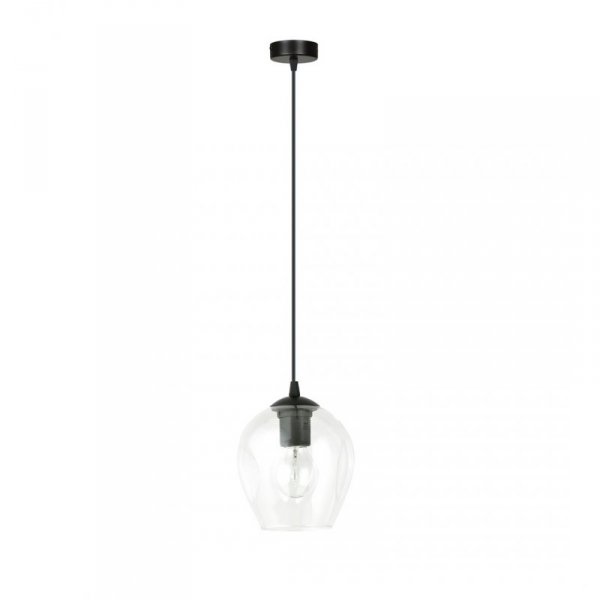 LAMPA WISZĄCA CZARNA NAD STÓŁ DO KUCHNI JADALNI SALONU EMIBIG ISTAR 1 BL TRANSPARENT