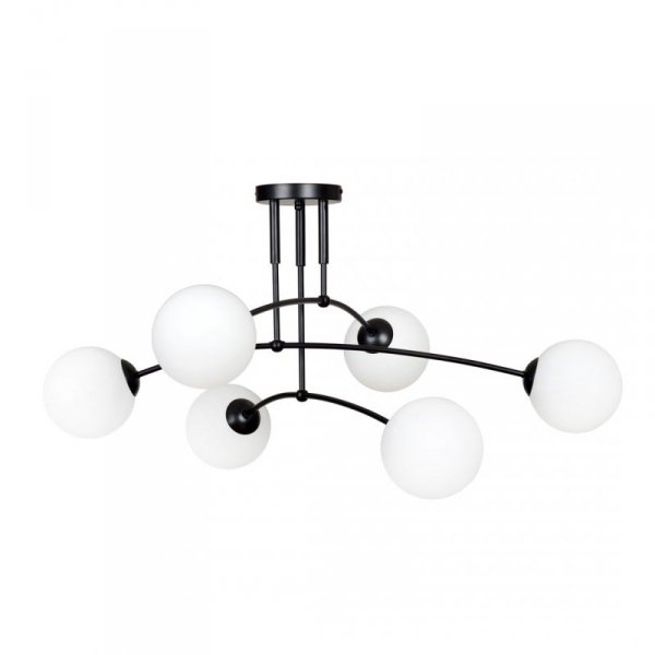 LAMPA WISZĄCA NOWOCZESNA KULE BIAŁE EMIBIG PREGOS 6 BLACK