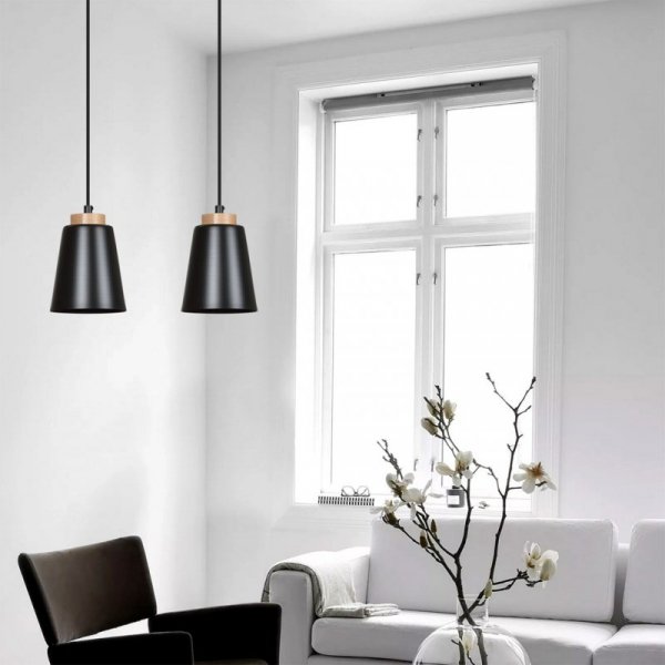LAMPA WISZĄCA METALOWA NAD STÓŁ EMIBIG BOLERO 2 BLACK