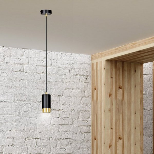 LAMPA WISZĄCA TUBA NAD STÓŁ DO KUCHNI JADALNI EMIBIG FUMIKO 1 BL/GOLD