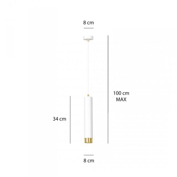 LAMPA WISZĄCA NAD STÓŁ DO KUCHNI JADALNI TUBA EMIBIG KIBO 1 WH/GOLD