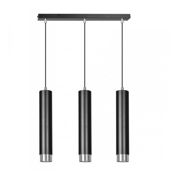 LAMPA WISZĄCA NAD STÓŁ DO KUCHNI JADALNI TUBA EMIBIG KIBO 3 BL/CHROME