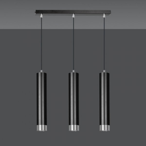 LAMPA WISZĄCA NAD STÓŁ DO KUCHNI JADALNI TUBA EMIBIG KIBO 3 BL/CHROME