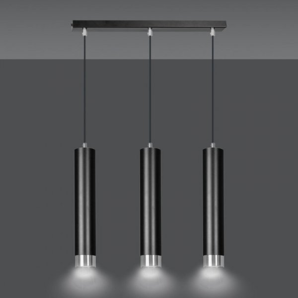 LAMPA WISZĄCA NAD STÓŁ DO KUCHNI JADALNI TUBA EMIBIG KIBO 3 BL/CHROME