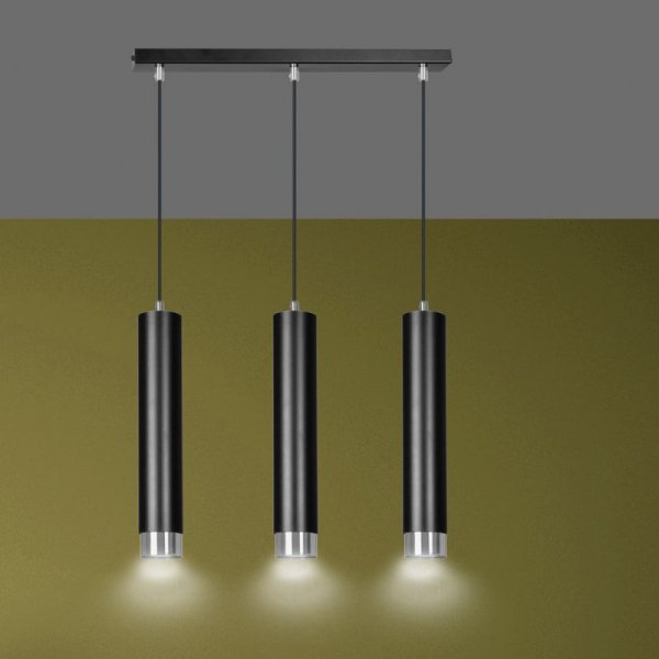 LAMPA WISZĄCA NAD STÓŁ DO KUCHNI JADALNI TUBA EMIBIG KIBO 3 BL/CHROME