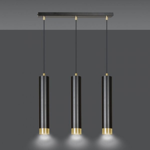 LAMPA WISZĄCA NAD STÓŁ DO KUCHNI JADALNI TUBA EMIBIG KIBO 3 BL/GOLD