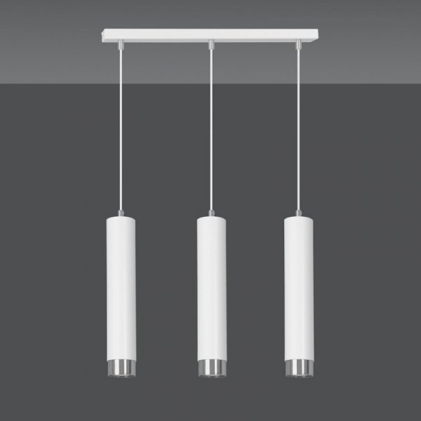 LAMPA WISZĄCA NAD STÓŁ DO KUCHNI JADALNI TUBA EMIBIG KIBO 3 WH/CHROME