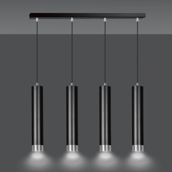 LAMPA WISZĄCA NAD STÓŁ DO KUCHNI JADALNI TUBA EMIBIG KIBO 4 BL/CHROME