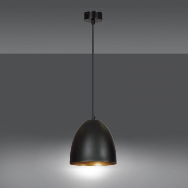 LAMPA WISZĄCA METALOWA KOPUŁA NAD STÓŁ WYSPĘ EMIBIG LENOX 1 BLACK / GOLD