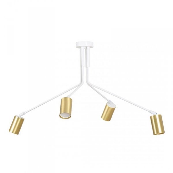 LAMPA WISZĄCA SUFITOWA NOWOCZESNA ZŁOTY REFLEKTOR EMIBIG VERNO 4 WHITE
