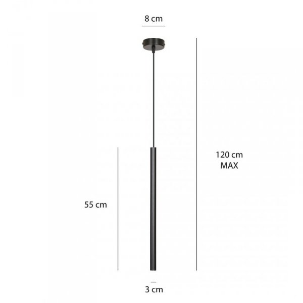 LAMPA WISZĄCA TUBA NAD STÓŁ BAR WYSPĘ DO KUCHNI JADALNI EMIBIG SELTER 1 BLACK
