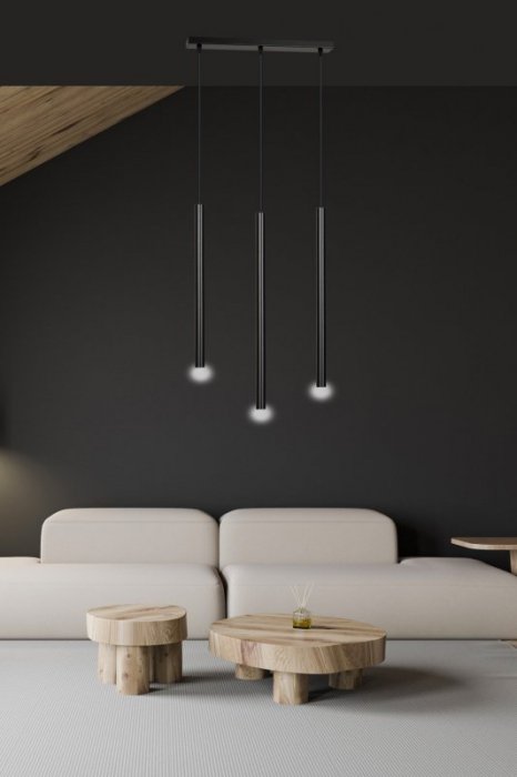 LAMPA WISZĄCA TUBA NAD STÓŁ BAR WYSPĘ DO KUCHNI JADALNI EMIBIG SELTER 3 BLACK