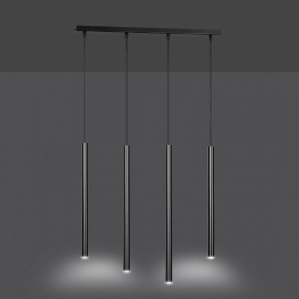LAMPA WISZĄCA TUBA NAD STÓŁ BAR WYSPĘ DO KUCHNI JADALNI EMIBIG SELTER 4 BLACK