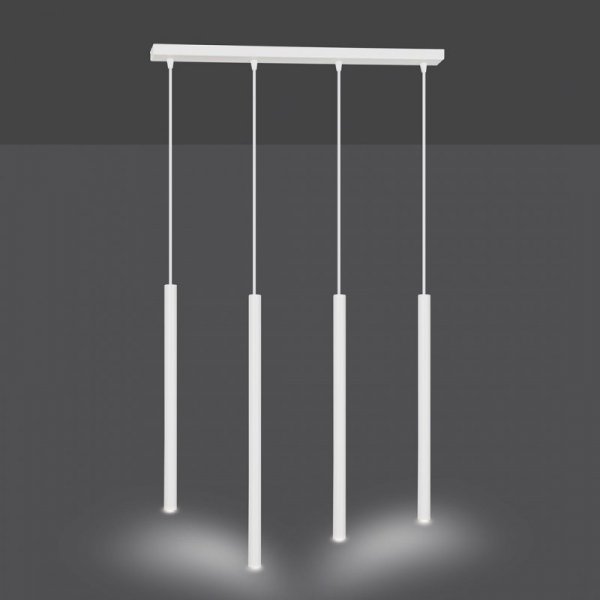LAMPA WISZĄCA TUBA NAD STÓŁ BAR WYSPĘ DO KUCHNI JADALNI EMIBIG SELTER 4 WHITE