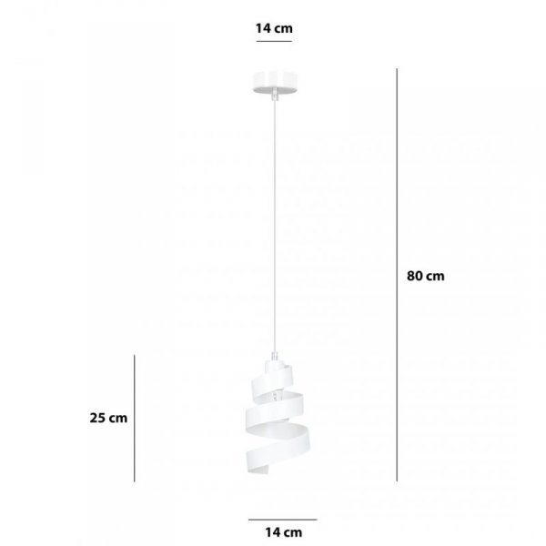 LAMPA WISZĄCA DEKORACYJNA NAD STÓŁ SPIRALA EMIBIG SAGA 1 WHITE