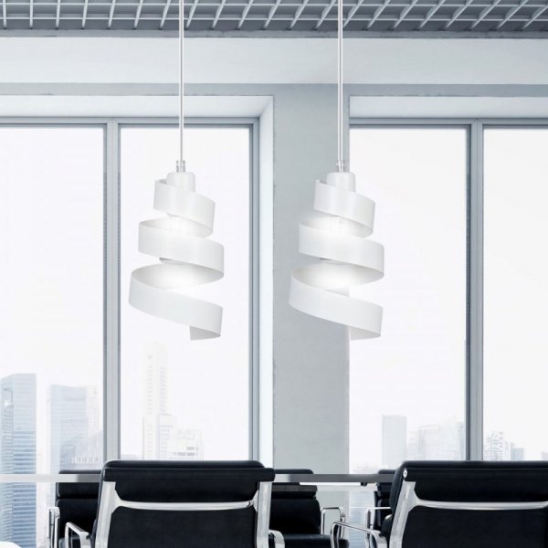 LAMPA WISZĄCA DEKORACYJNA NAD STÓŁ SPIRALA EMIBIG SAGA 2 WHITE