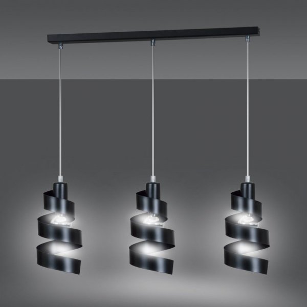 LAMPA WISZĄCA DEKORACYJNA NAD STÓŁ SPIRALA EMIBIG SAGA 3 BLACK