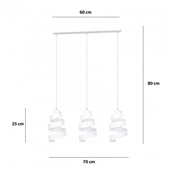 LAMPA WISZĄCA DEKORACYJNA NAD STÓŁ SPIRALA EMIBIG SAGA 3 WHITE