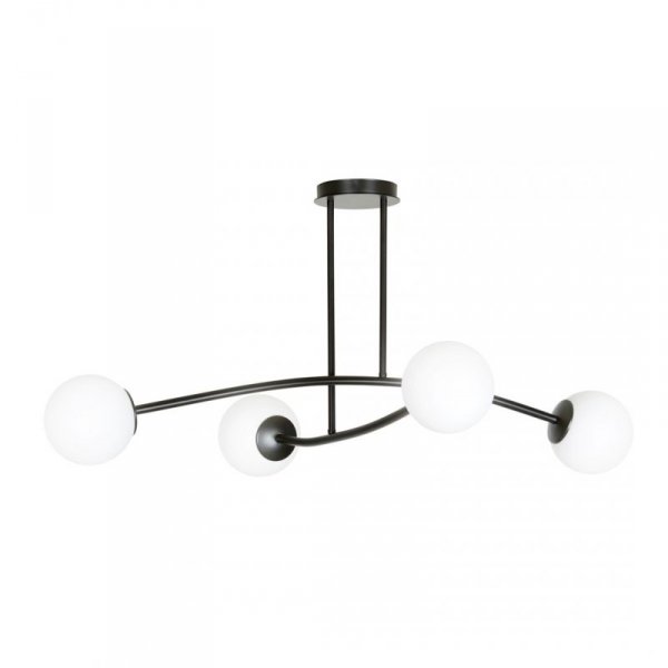 LAMPA WISZĄCA KULE BIAŁE DO SALONU POKOJU EMIBIG HALLDOR 4 BLACK