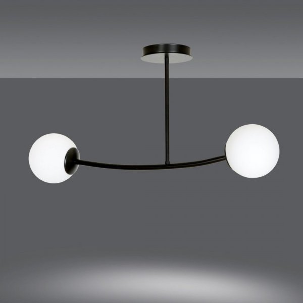LAMPA WISZĄCA KULE BIAŁE DO SALONU POKOJU EMIBIG HALLDOR 2 BLACK
