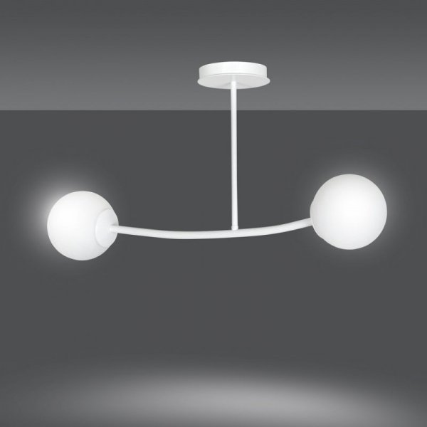 LAMPA WISZĄCA KULE BIAŁE DO SALONU POKOJU EMIBIG HALLDOR 2 WHITE