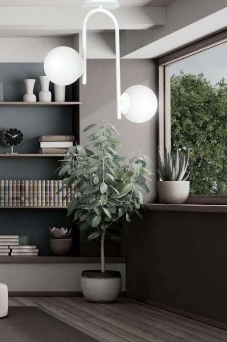 LAMPA SUFITOWA KULE BIAŁE DO POKOJU SYPIALNI SALONU EMIBIG KALF 2 WHITE