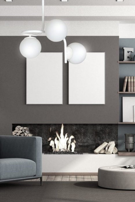 LAMPA SUFITOWA KULE BIAŁE DO POKOJU SYPIALNI SALONU EMIBIG KALF 3 WHITE