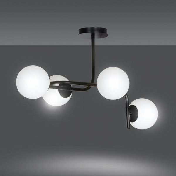 LAMPA SUFITOWA KULE BIAŁE DO POKOJU SYPIALNI SALONU EMIBIG KALF 4A BLACK