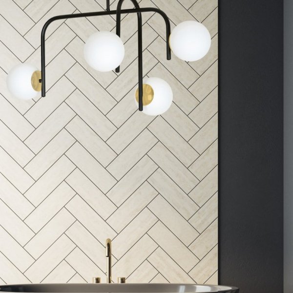 LAMPA SUFITOWA NOWOCZESNA KULE BIAŁE EMIBIG RAGNAR 4B BLACK GOLD