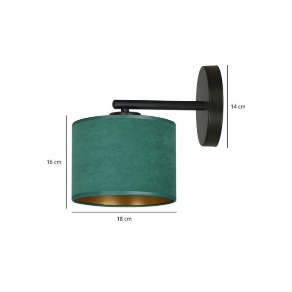 LAMPA CZARNA Z ABAŻUREM BUTELKOWA ZIELEŃ EMIBIG HILDE K1 BL GREEN