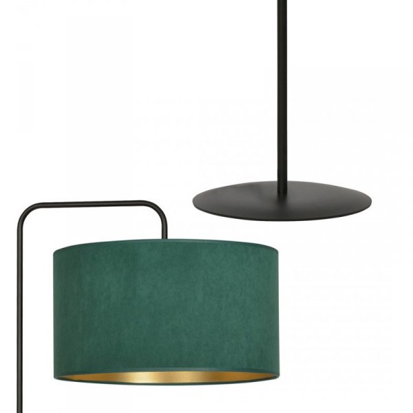 LAMPA CZARNA Z ABAŻUREM BUTELKOWA ZIELEŃ EMIBIG HILDE LP1 BL GREEN