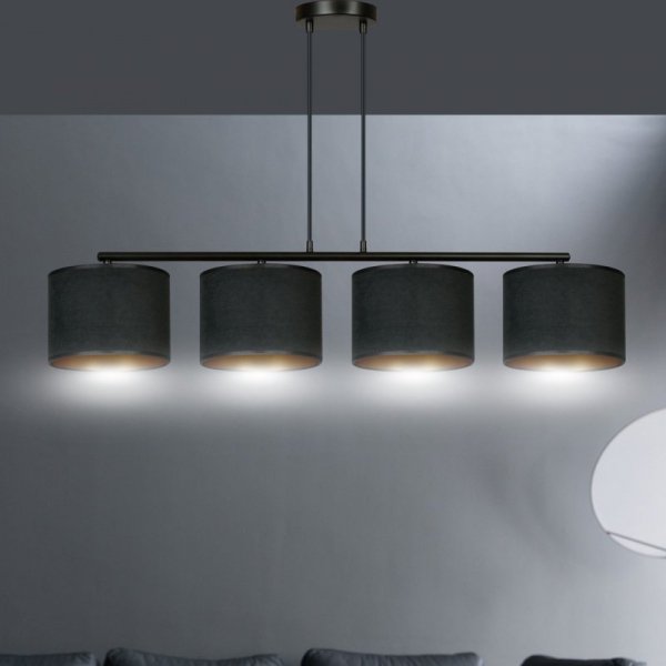 LAMPA CZARNA Z CZARNYM ABAŻUREM EMIBIG HILDE 4 BL BLACK