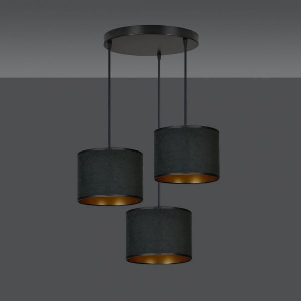 LAMPA CZARNA Z CZARNYM ABAŻUREM EMIBIG HILDE 3 BL PREMIUM BLACK