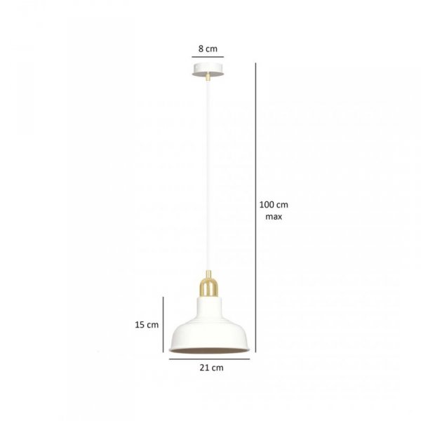 LAMPA WISZĄCA BIAŁO ZŁOTA METALOWA NAD STÓŁ EMIBIG IBOR 1 WHITE