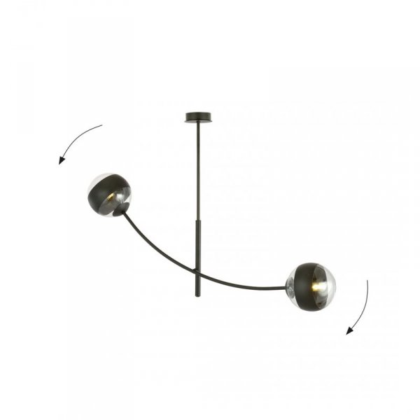 LAMPA WISZĄCA NOWOCZESNA KULE SZKLANE EMIBIG HUNTER 2 BLACK/STRIPE