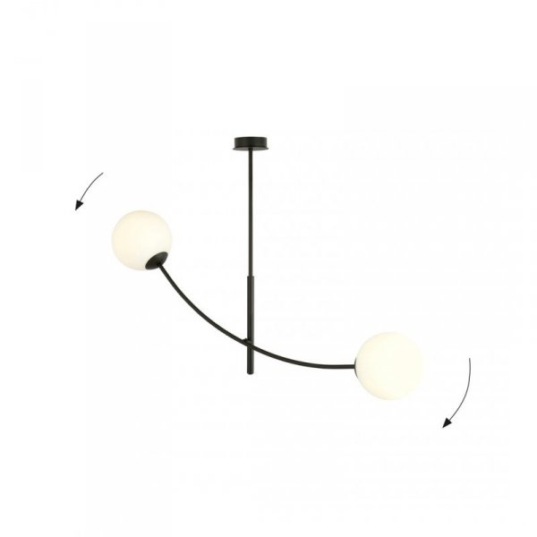 LAMPA WISZĄCA NOWOCZESNA KULE SZKLANE EMIBIG HUNTER 2 BLACK/OPAL