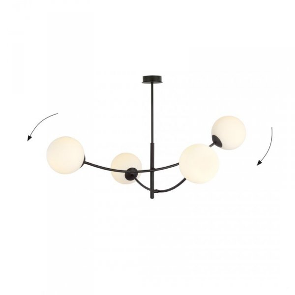 LAMPA WISZĄCA NOWOCZESNA KULE SZKLANE EMIBIG HUNTER 4  BLACK/OPAL